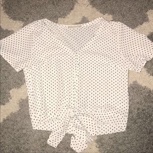 Cropped wrap tie top